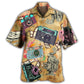 Camera Look Old Cameras Hawaiian Shirt Pattern Detail For Summer Holidays And Outdoor Fun