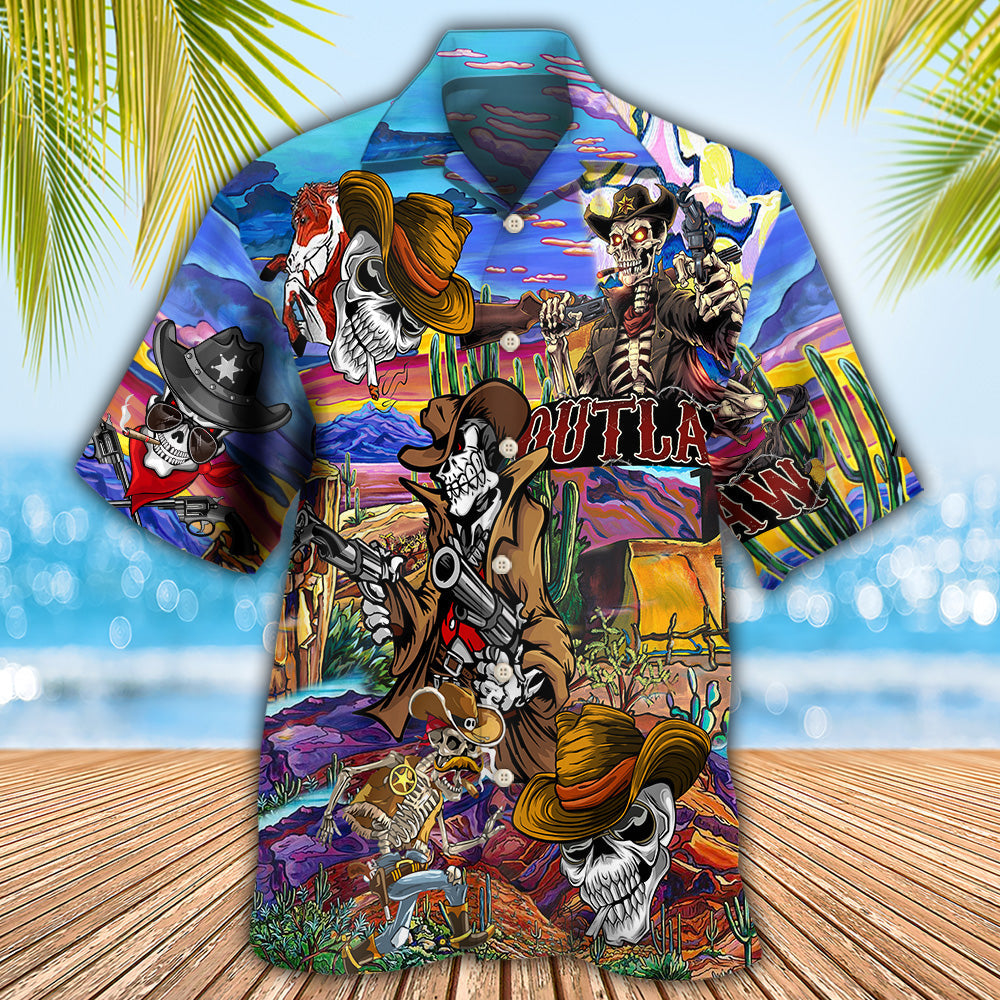 Skull Cowboy Pirates Hawaiian Shirt For Coastal Adventures And Warm Weather Wear