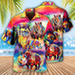 Watercolor Rhino Hawaiian Shirt For Summer Events And Casual Outdoor Wear