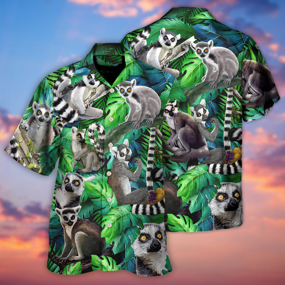 Jungle Lemur Hawaiian Shirt For Vacation Parties Beach Outings And Relaxed Daily Wear