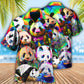 Colorful Panda Hawaiian Shirt With All Over Print For Tropical Travel Beach Gatherings And Comfortable Wear