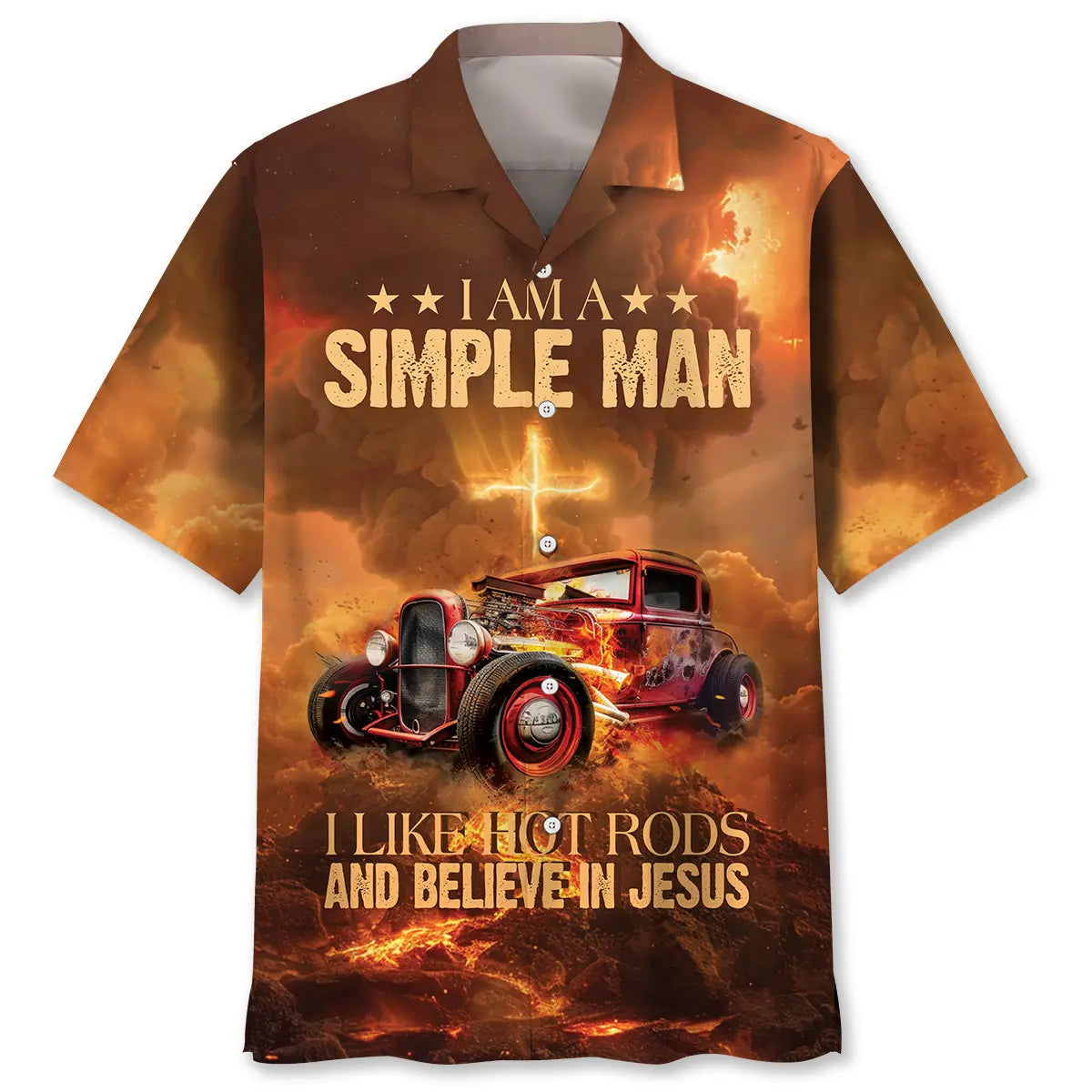 Hot Rod Faith Hawaiian Shirt For Tropical Holidays, Outdoor Gatherings, And Everyday Comfort
