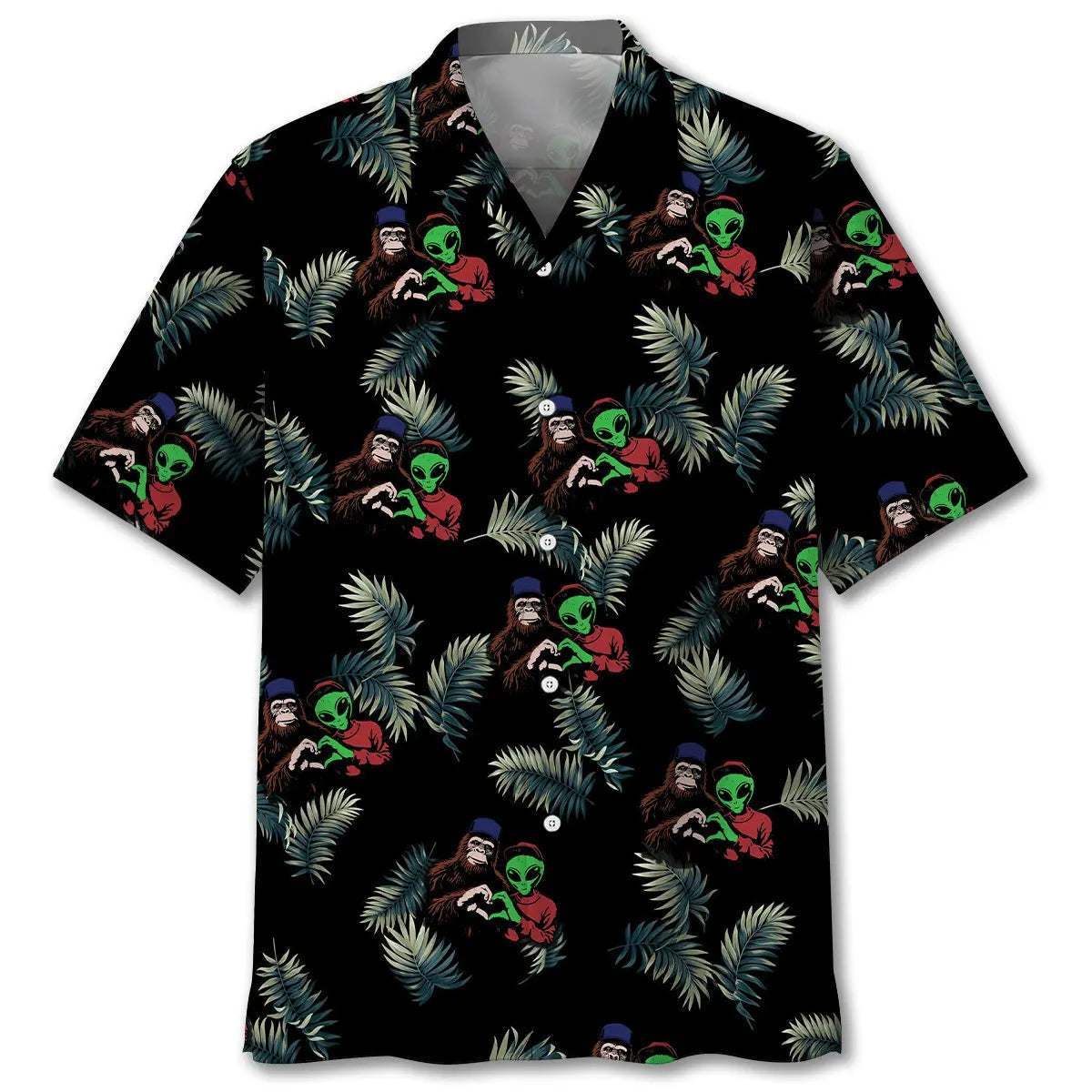 Hawaiian Shirt / Adults / S I Believe Funny Bigfoot Alien Hawaiian Shirt