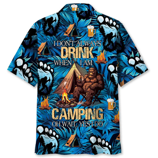 Camping Beverage Humor Hawaiian Shirt For Resort Trips, Coastal Parties, And Warm Weather Style