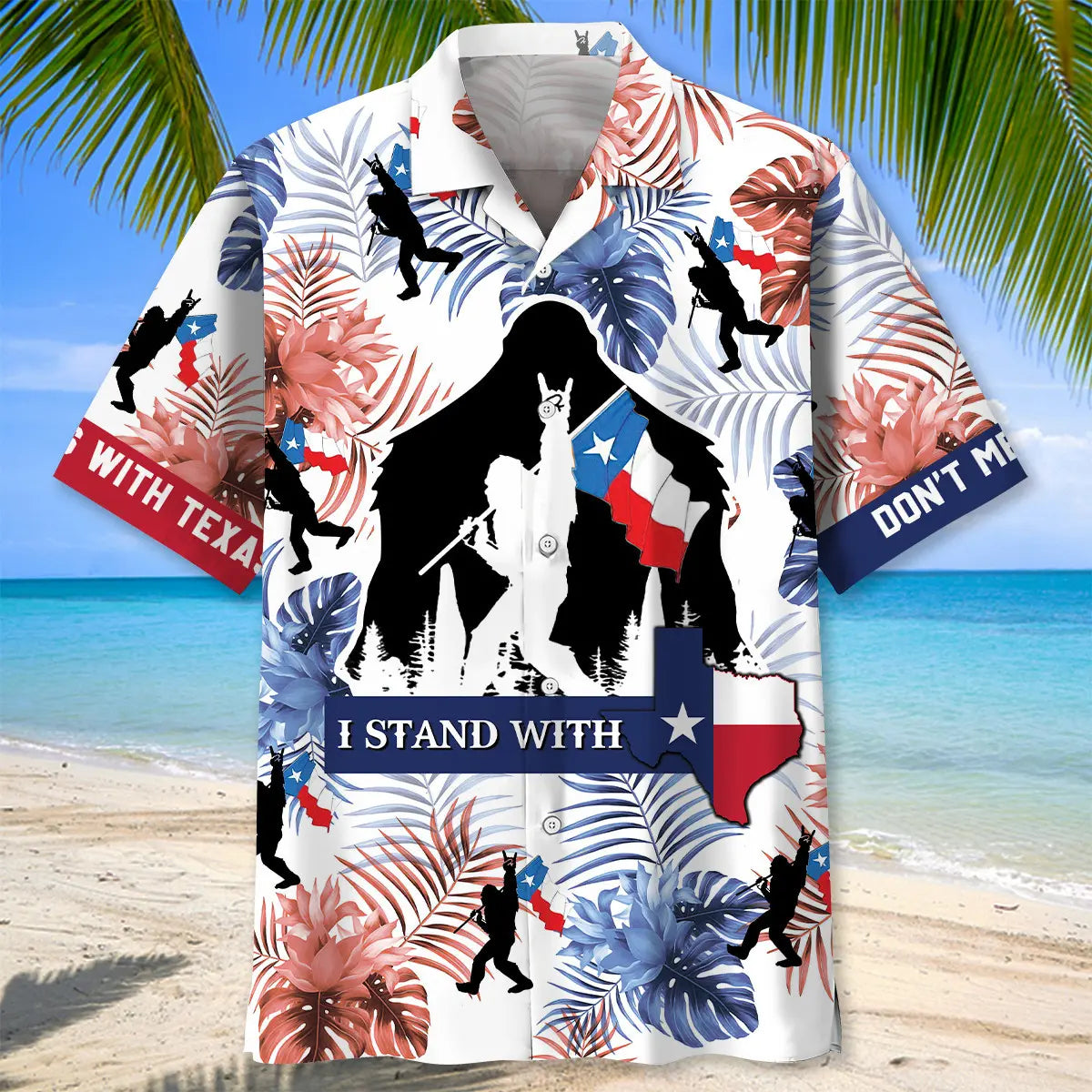 Texas Pride Bigfoot Hawaiian Shirt For Island Vacations, Resort Wear, And Relaxed Seasonal Style