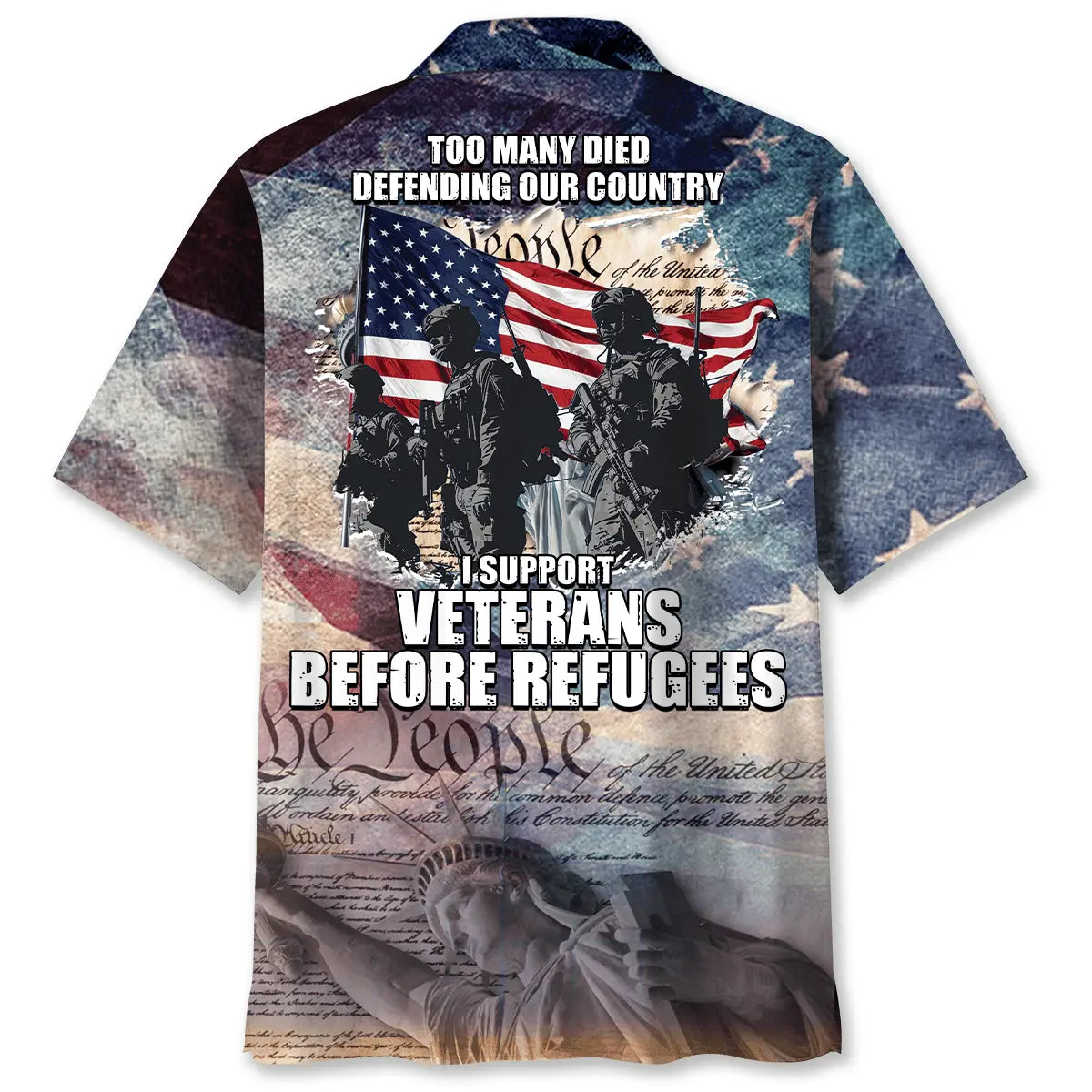 Veteran Support Hawaiian Shirt For Summer Vacation And Island Inspired Style