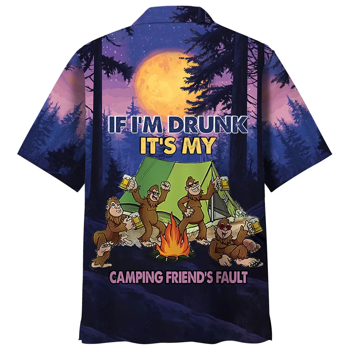 Funny Camping Friends Hawaiian Shirt For Outdoor Relaxation, Island Trips, And Warm Weather Activities