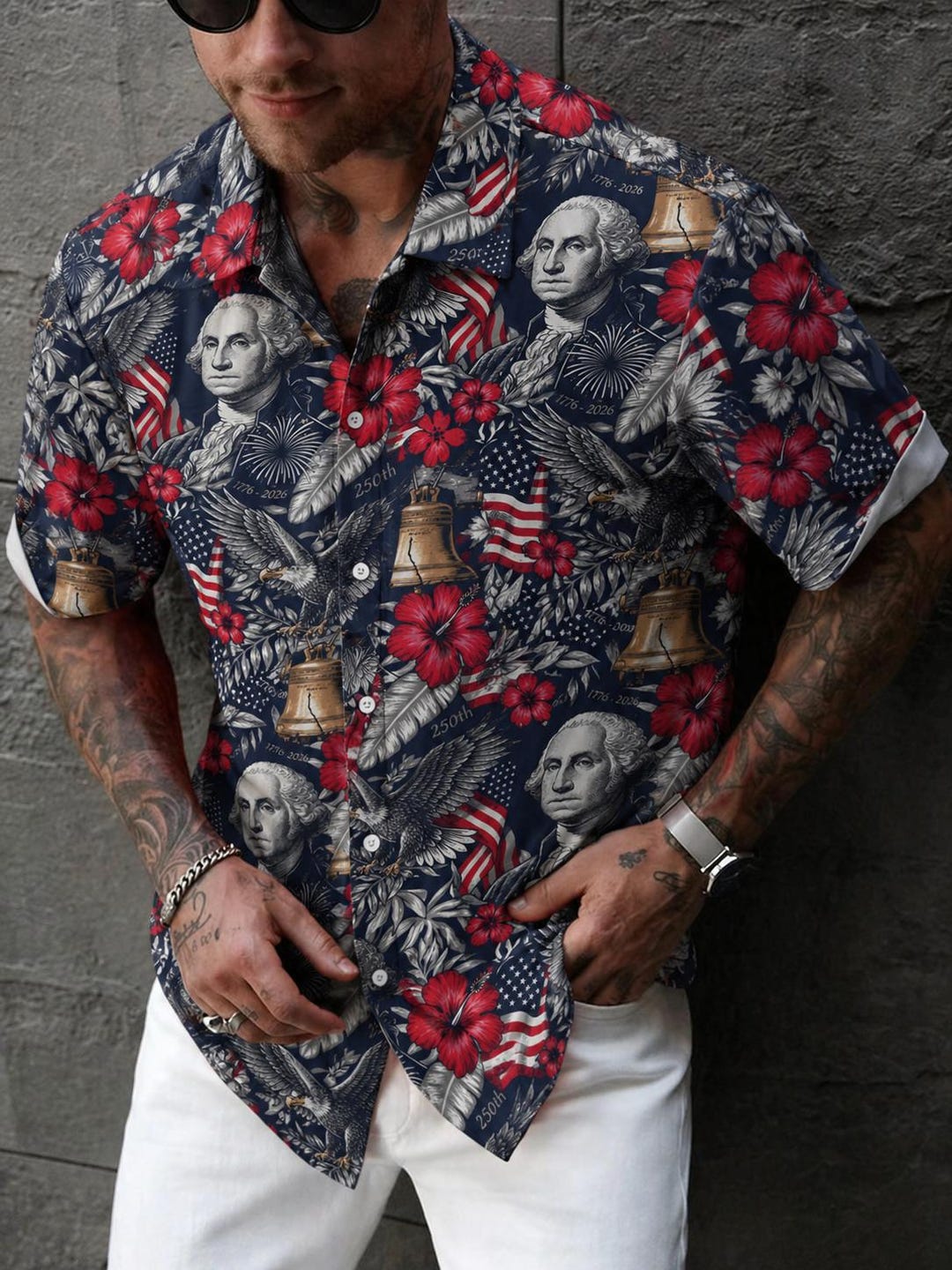 American Independence 250th Anniversary George Washington Hawaiian Shirt For Coastal Adventure And Casual Wear