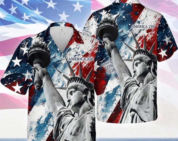 American Independence 250th Anniversary Liberty Patriot Hawaiian Shirt For Outdoor Event And Vacation Outfit