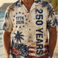 American Independence 250th Anniversary Tropical 1776 2026 Summer Hawaiian Shirt For Casual Weekend And Seasonal Wardrobe