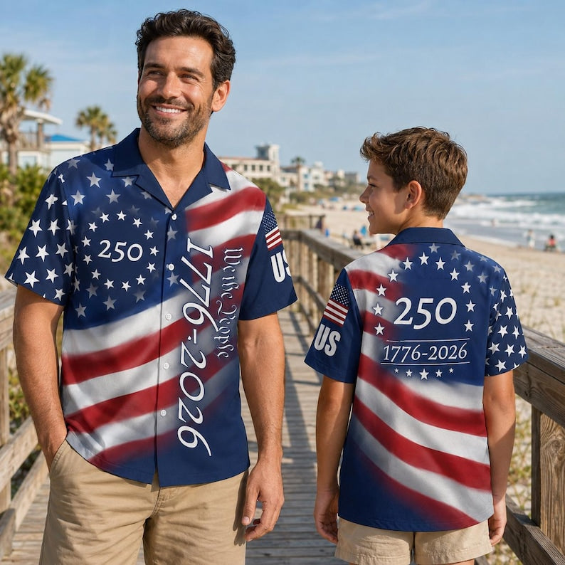 American Independence 250th Anniversary Constitution Heritage 1776 Hawaiian Shirt For Island Getaway And Easygoing Fashion