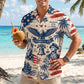 American Independence 250th Anniversary 1776 2026 Patriotic Colors Hawaiian Shirt For Summer Vacation And Coastal Casual Wear