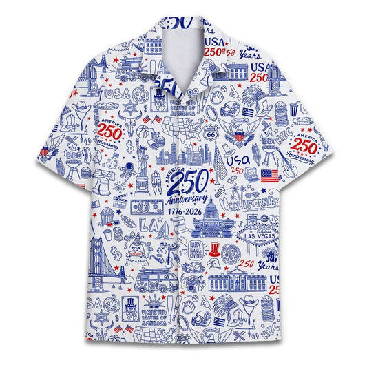 American Independence 250th Anniversary Hawaiian Shirt For Warm Weather Outing And Thoughtful Gifting