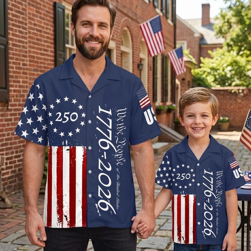 American Independence 250th Anniversary Constitution Heritage Hawaiian Shirt For Relaxed Getaway And Resort Wear
