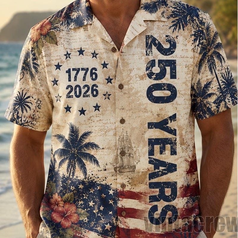 American Independence 250th Anniversary Constitution Flag Hawaiian Shirt For Island Travel And Seasonal Wardrobe