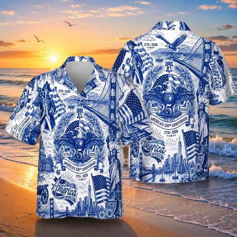 American Independence 250th Anniversary Freedom 1776 Hawaiian Shirt For Weekend Escape And Comfortable Travel Wear