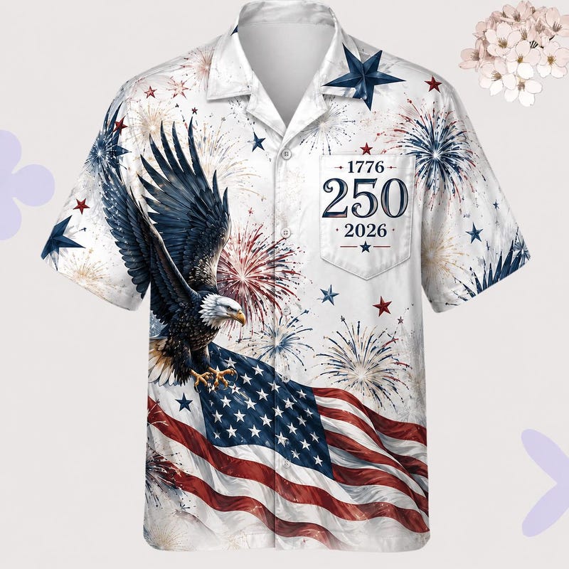 American Independence 250th Anniversary Years Freedom Hawaiian Shirt For Seasonal Celebration And Weekend Wear