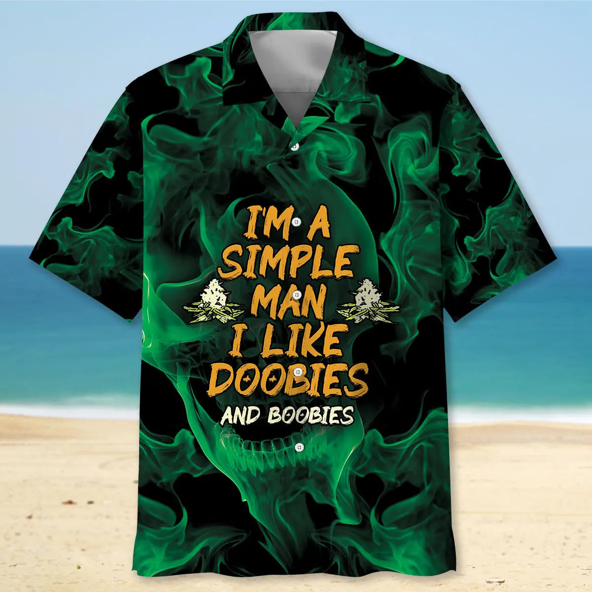 Retro Playful Humor Hawaiian Shirt For Summer Vacation, Beach Travel, And Casual Wear