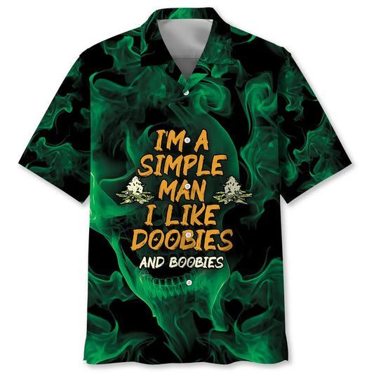Retro Playful Humor Hawaiian Shirt For Summer Vacation, Beach Travel, And Casual Wear