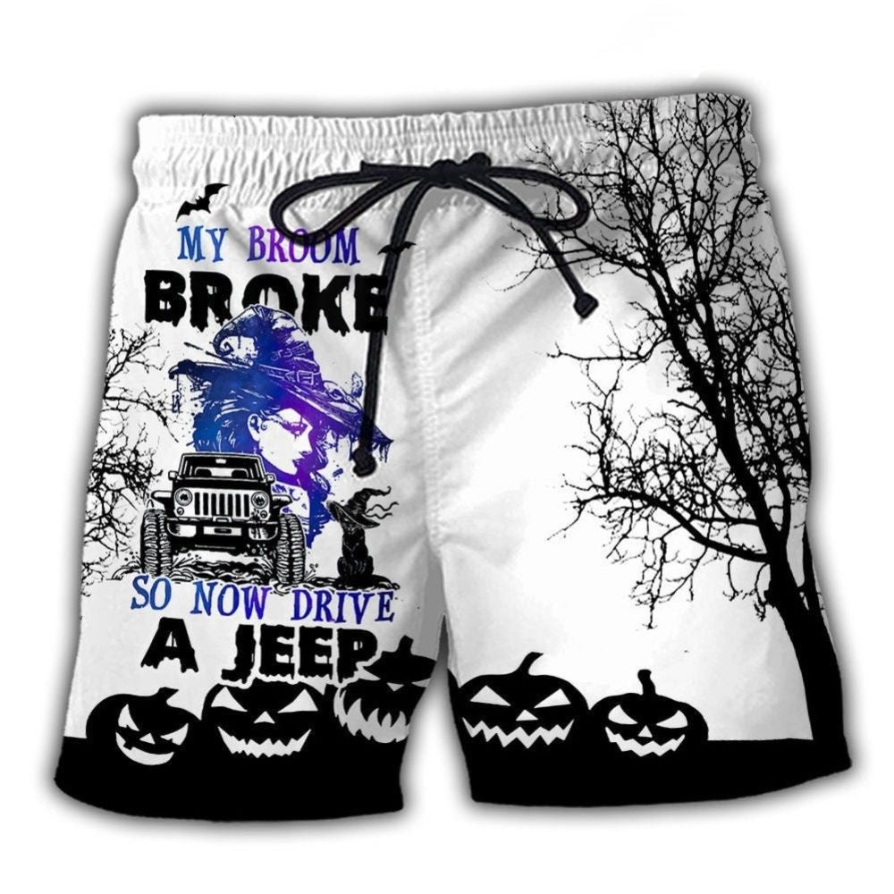Halloween Witch Broom Broke Fun Beach Shorts For Coastal Adventures And Relaxed Summer Wear