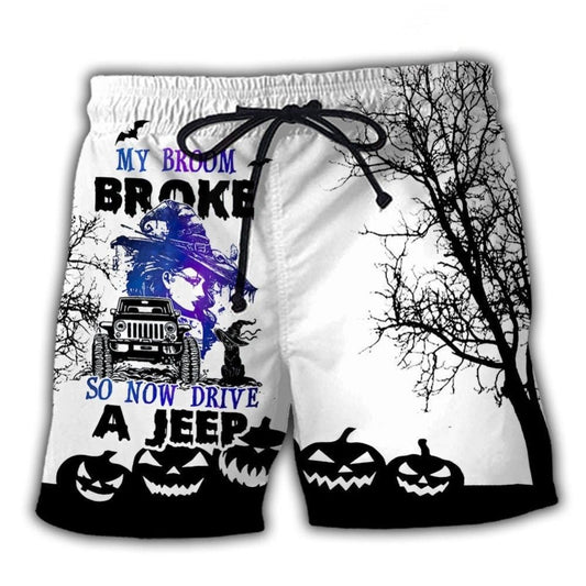 Halloween Witch Broom Broke Fun Beach Shorts For Coastal Adventures And Relaxed Summer Wear