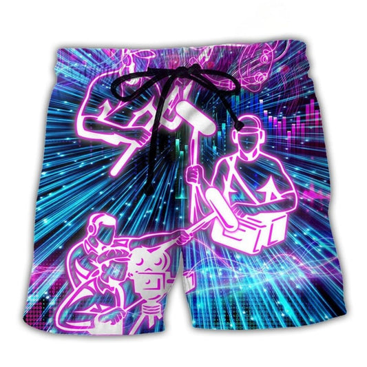 Sound Engineer Neon Light Beach Shorts For Tropical Getaways And Weekend Adventures