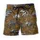Dinosaur Bone Brown Beach Shorts Design View For Poolside Relaxation And Holiday Trips