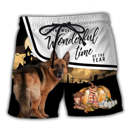 German Shepherd Cool Dog Design Various Beach Shorts Pattern View For Vacation Travel And Outdoor Fun