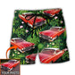Classic Luxury Car Tropical Personalized Photo Beach Shorts Artwork Detail For Comfortable Everyday Summer Wear