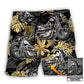 Bobber Motorcycle Tropical Style Personalized Photo Beach Shorts For Resort Travel And Thoughtful Summer Gifting