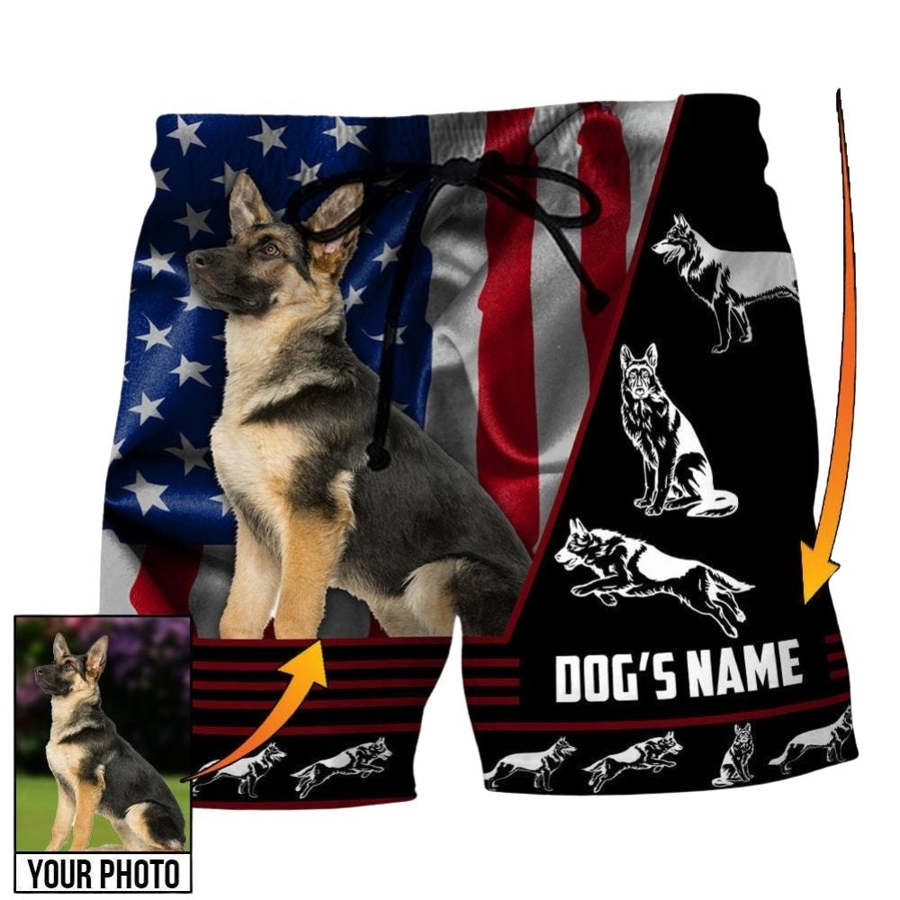 German Shepherd Lovely Dog Personalized Photo Beach Shorts For Outdoor Adventures And Thoughtful Seasonal Gifts