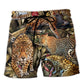 Leopard Into The Jungle Beach Shorts Design View For Poolside Relaxation And Holiday Trips