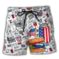 Food Celebration Independence Day Beach Shorts Design View For Comfortable Resort And Beach Styling