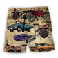 Car Muscle Car And Drum Lover Beach Shorts Design View For Summer Events And Coastal Getaways