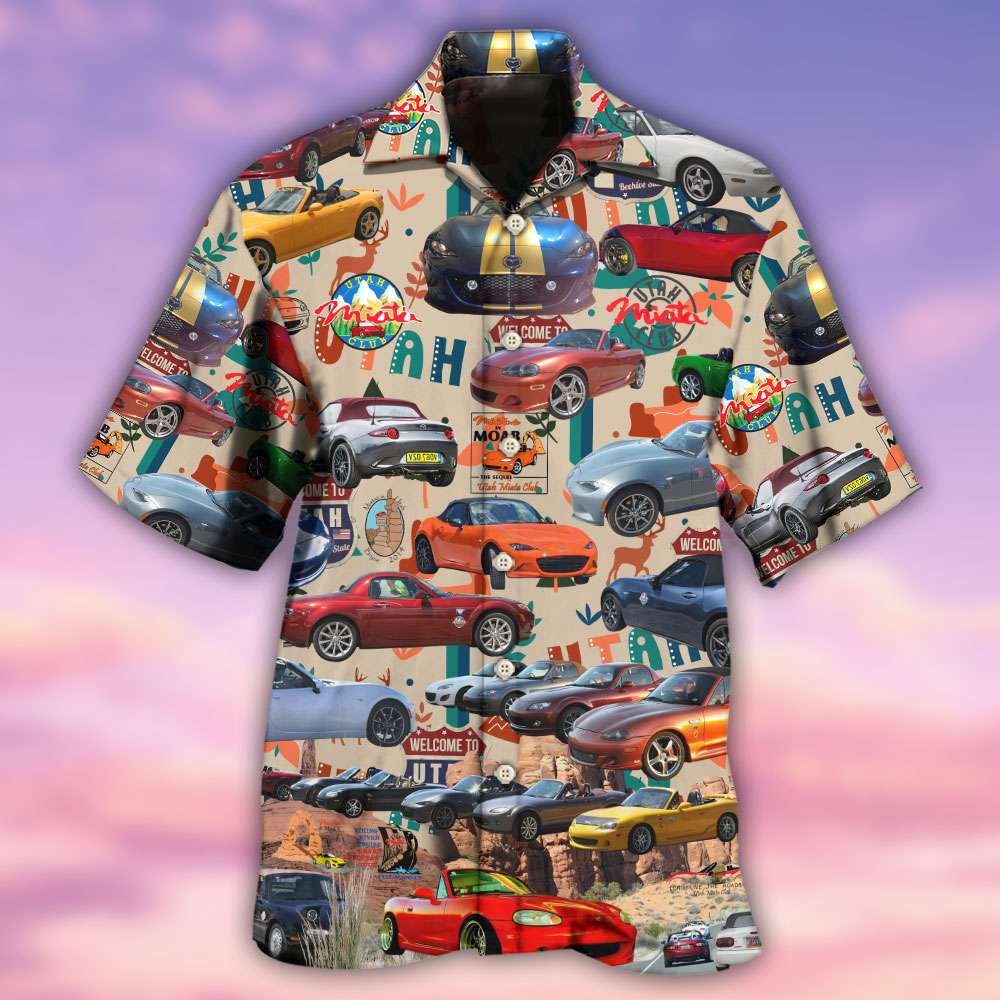 Tropical Car Summer Island Hawaiian Shirt For Vacation Days And Relaxed Coastal Outings