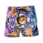 Tabby Cat Galaxy Yoga Pose Beach Shorts Design View For Summer Events And Coastal Getaways