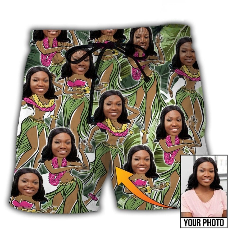 Funny Face Style Personalized Photo Beach Shorts For Summer Vacation And Coastal Travel