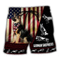 German Shepherd USA Flag Beach Shorts Print Detail For Beach Activities And Vacation Wear