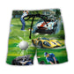 Racing And Golf Love Forever Beach Shorts Artwork Detail For Tropical Travel And Everyday Wear