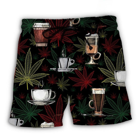 Coffee And Weed I Like Coffee Beach Shorts For Beach Trips And Relaxed Vacation Styling