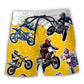 Beer Motocross Style Lover Beach Shorts Pattern View For Vacation Travel And Outdoor Fun