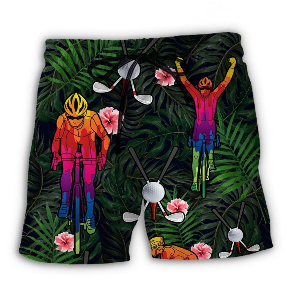 Golf And Cycling Lover Beach Shorts For Beach Trips And Relaxed Vacation Styling