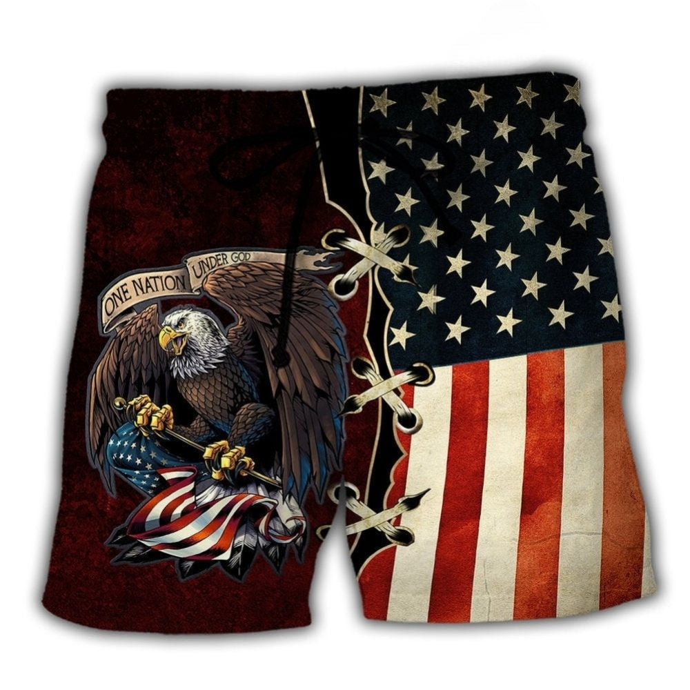 Eagle Patriotic Unity Tribute Beach Shorts Print View For Coastal Escapes And Casual Outings