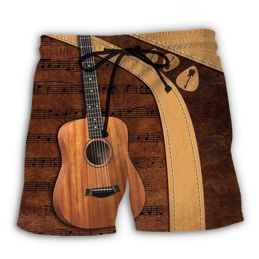 Guitar Old Guitarist Music Beach Shorts Design View For Comfortable Resort And Beach Styling