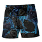 Black Cat Midnight Jungle Beach Shorts Design View For Poolside Relaxation And Holiday Trips