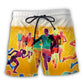 Beer Running Lover Beach Shorts Artwork View For Seaside Trips And Casual Style