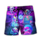 Skull Psychic Face Future Purple Beach Shorts For Tropical Getaways And Weekend Adventures