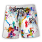 Cat Running Lover Beach Shorts Design Detail For Casual Warm Weather Outfits