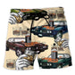 Car Muscle Car Whiskey Lover Beach Shorts Pattern Detail For Relaxed Warm Weather Outfits