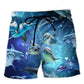 Dolphin Icy Galaxy Beach Shorts Design Detail For Weekend Getaways And Beach Days